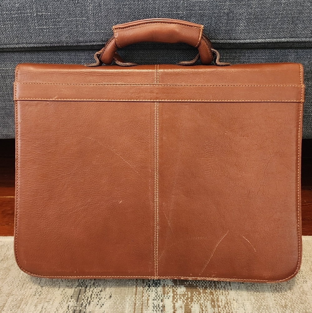 Vintage 1907 Brown 100% Leather Briefcase - Picture 2 of 15